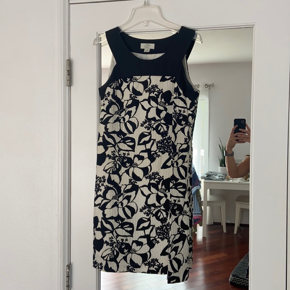 And Taylor loft black and white dress